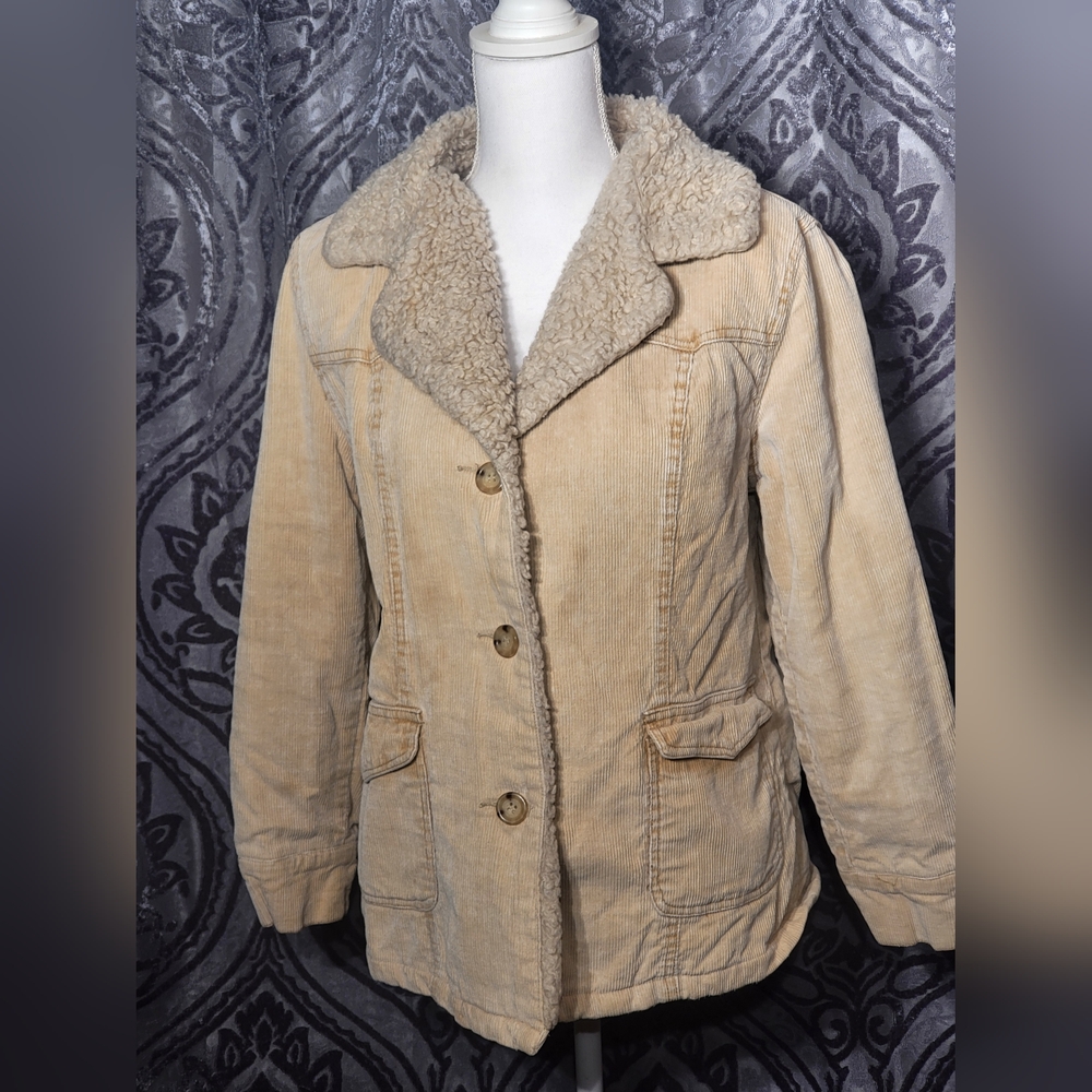 Tan Corduroy Jacket with Sherpa Lining